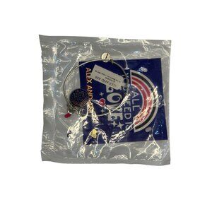 NEW Alex & Ani Silver-Tone "All You Need Is Love" Charm Bangle Indigo Adjustable